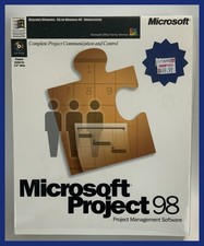 Microsoft Project 98 Full Version For PC Project Mgmt Software - NEW SEALED BOX picture