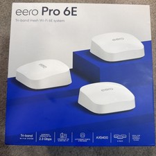 [4x pack] eero Pro 6E Tri-Band Mesh Wi‑Fi 6E AX5400 System 3-Pack +1 extra White picture