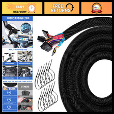Automotive Cable Management Sleeve - Heat Resistant Wire Loom, 18FT, No Chew Pet picture