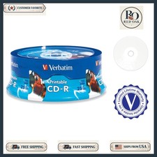 High-Speed 25 Pack CD-R 700MB White Hub Printable Discs for Custom Design picture
