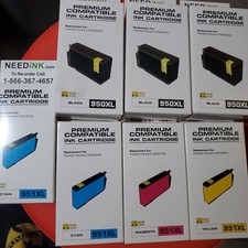 Premium  Compatable Ink Cartridge Hp Cn045an Lot Of 8 Black And Colors picture