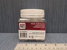 Jar of 100 - ADI PRO Pass Through CAT6 RJ45 Connectors Clear 0E-CAT6RJ45J - NEW picture
