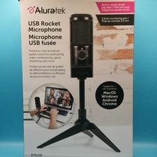 Aluratek AUVM01F USB Rocket Microphone Cardioid Omni Pop Filter Tripod Stand picture
