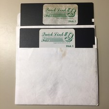 Vintage Smith Micro Software Quick Link II Fax 5.25” Floppy Disk 1&2 picture