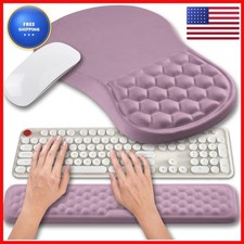 Hokafenle 2 in 1 Ergonomic Mouse Pad Wrist Support & Rest for Keyboard - Purple picture