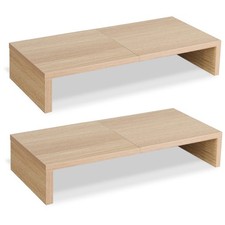 Maple 2 PCS Wood Desk Computer Shelf Monitor Stand Riser Laptop 20 Inch picture