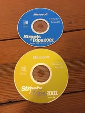Set of 2 Vtg PC Streets Trips 2001 Software Discs Setup Run CDs Windows NT 98 picture