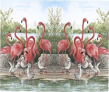 PINK FLAMINGO BIRDS IMAGE #1 COMPUTER MOUSE PAD 9 X 7  picture