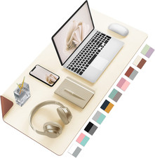 Aothia Double-Sided PU Leather Desk Pad - Non-Slip Large Mouse Pad & Desk Mat fo picture