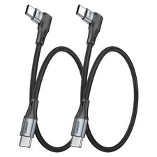 SUNGUY Right Angle USB C to C Cable [1FT 2-Pack], for Thick 1FT, Grey picture