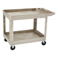 Utility Cart 2 Shelf Heavy Duty 500 lb Capacity Medium Beige FG452089BEIG Lipped picture