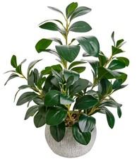 AlphaAcc 17.8 Inch Artificial Ficus Plant Potted Faux Greenery in Gray Round ... picture