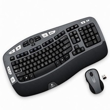 Logitech Charcoal MK550 Comfort Wave K350 Wireless Keyboard M510 Mouse Combo USB picture