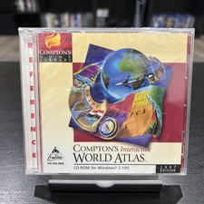 SEALED Compton's interactive World Atlas (1997 PC CD-ROM)Home Library by Softkey picture