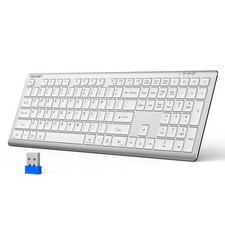Rechargeable Bluetooth Keyboard 4Device 2.4G+BT UltraSlim Wireless PC Mac picture