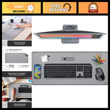 Large Desk Mat 28x12 Inches - Stylish Mid Grey Gaming/Office Mouse Pad picture