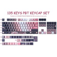 PBT Keycaps 135 Keys Double Shot Side Engraved Backlit For Cherry MX Switch picture