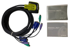 IOGEAR MiniView Micro 2-port PS/2 KVM switch built cables model GCS62 picture