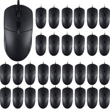 100 PCS Black Wired USB Computer Mouse Bulk - 1000 DPI 3 Button Corded with H... picture