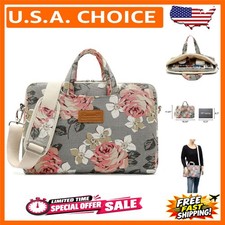 canvaslife Grey Rose Pattern Laptop Shoulder Messenger Bag, 15 inch picture