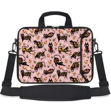 Laptop Shoulder Bag Messenger Notebook Handle Sleeve Flowers Cats 1415.6