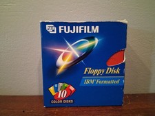 Fujifilm 3.5 Floppy Disks 1.44MB 2HD IBM Formatted 10 Pack Colored Disks picture