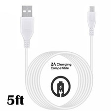 5ft White Micro USB Charger Cable Cord For Samsung Galaxy S4 S5 S6 S7 Active picture