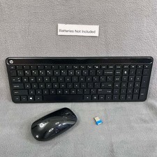 HP Wireless Keyboard Model KG-1450 w/ Dongle & Mouse - Missing Battery Cover picture