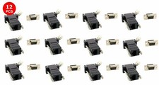 12x Pcs DB9 Female to RJ45 Modular 8P8C Converter Adapter Connector Pack Black picture