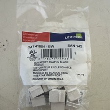 Leviton Quickport Snap-In Blank Module White CAT 41084-BW picture
