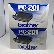 2 - Genuine Brother PC-201 Printing Cartridges Black - New Open Box. Unknown EXP picture