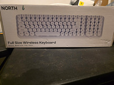 NORTH Full Size Wireless Membrane Keyboard 2.4GHz Round Keys White QWERTY picture