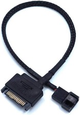 2 Pack SATA to 3 Pin / 4 Pin PMW 12V PC Case Fan Power Adapter Cable, picture