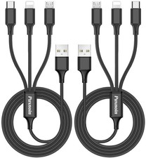 Puxnoin Multi Charging Cable, 6FT 2Pack Charger Cable 6 feet, Black picture