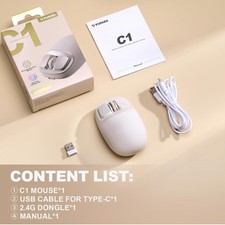 YUNZII C1 Wireless Tri-Mode Wireless Mouse 4800 DPI Optical (Beige) picture