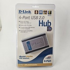 D-Link DUB-H4 4-Port USB 2.0 Hub - High-Speed PC & Mac Compatible New Sealed picture