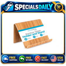 Natural Bamboo Tablet Holder & Stand - E-Readers, Smartphones, Cookbooks, Portab picture