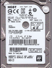 HGST HTS541010A9E662 / Apple 655-1751E AUG-13 mlc: DA5747 pn: 0J37013 1TB SATA picture