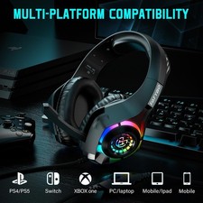 Gaming Headset for PS4 PS5 Xbox One PC, Over-Ear Gaming Headphones with Surround picture