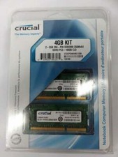Crucial 2- 2GB 204-PIN SODIMM DDR3  Memory Module 4GB Kit CT2KIT25664BC1339 picture