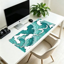 1pc: Japanese Ukiyo-E Wave Large Mouse Pad Desktop Table Mat - Extended Gaming picture