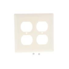 Hubbell NP82AL Almond 2-Gang Duplex Unbreakable Nylon Standard Wallplate Cover picture