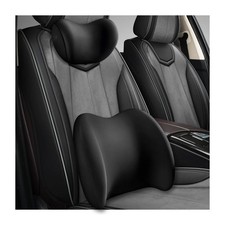 Car Headrest & Lumbar Support Cushion, Ergonomic Memory Foam Car Neck Back Su... picture
