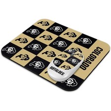 Colorado Buffaloes Wireless Mouse & Mousepad Set NCAA SOAR Black Gold Checkered picture