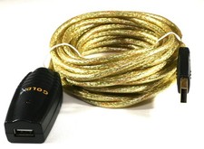 USB 2.0 ACTIVE Extension Cable Premium Gold 16FT 5M Goldx picture