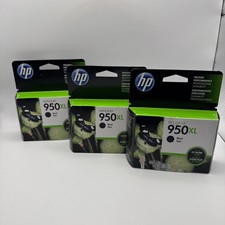 HP 950XL Black Ink Cartridges Lot Of 3 In Original Packaging Sealed Exp 3/18 picture