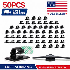 150Pcs Cable Clips Self-Adhesive Cord Management Wire Holder Organizer Clamp US picture