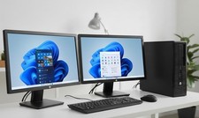 hp Desktop PC Computer Quad Core 16GB RAM DUAL 22