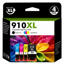 4PACK 910XL Ink Combo Chip for HP OfficeJet Pro 8010 8020 8030 8025 8028 picture