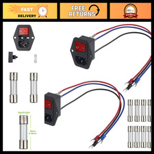 3D Printer Power Switch Module Plug, 10A 250V Socket with Fuse & Extension Cable picture